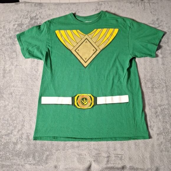 Power Rangers Green Dragon Power Ranger Armor Costume T-Shirt Size Large Cotton - Picture 1 of 6